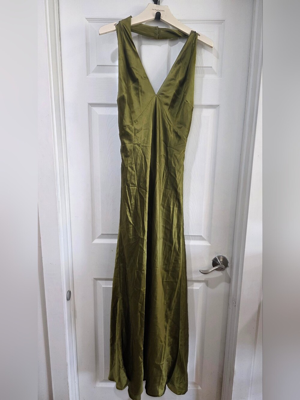 NWT Reformation Daniela Silk Dress Maxi Pear - Picture 3 of 9